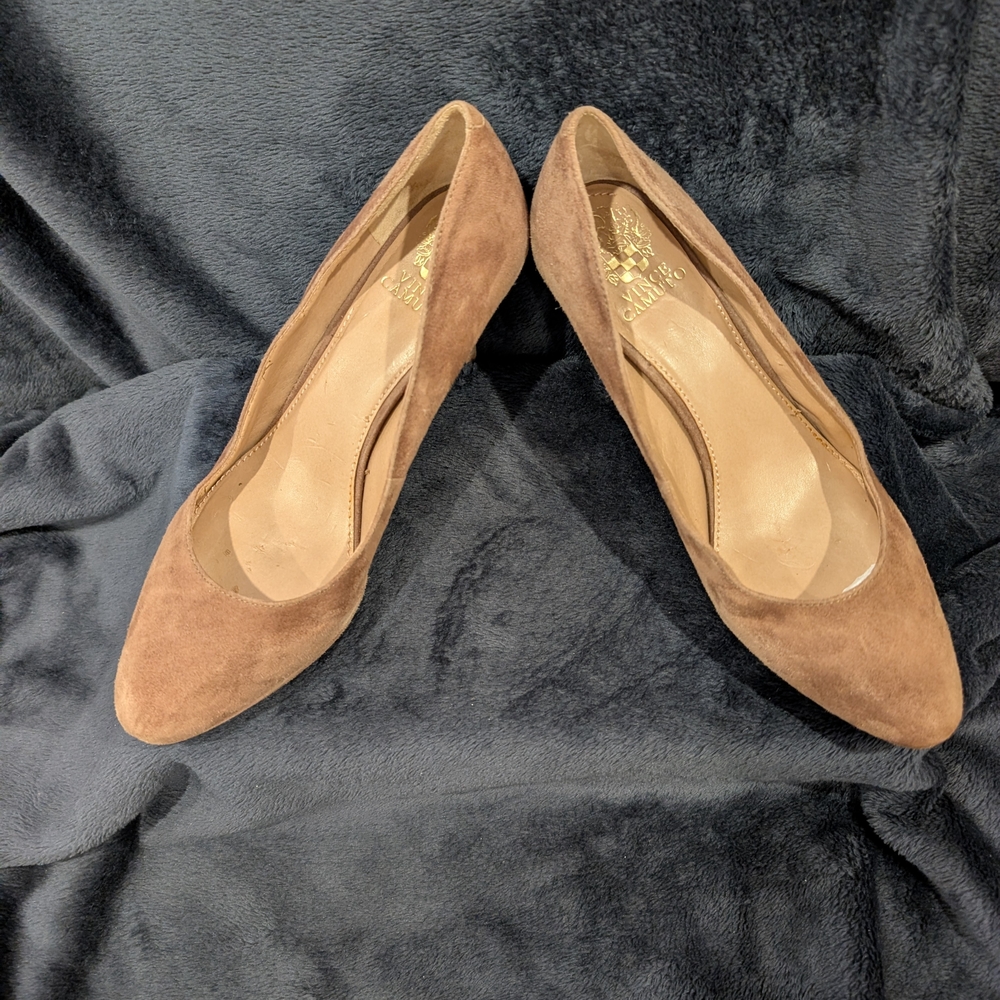 Vince Camuto Tan Suede Heels